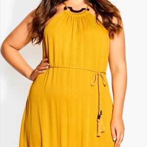 City Chic Mustard Strapless Dress